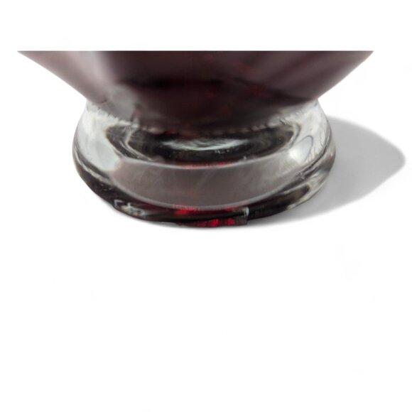 Daniel Reid Hand-Blown Glass Handkerchief Bowl 7" x 4" Tall Red and Gold Signed - Picture 13 of 13